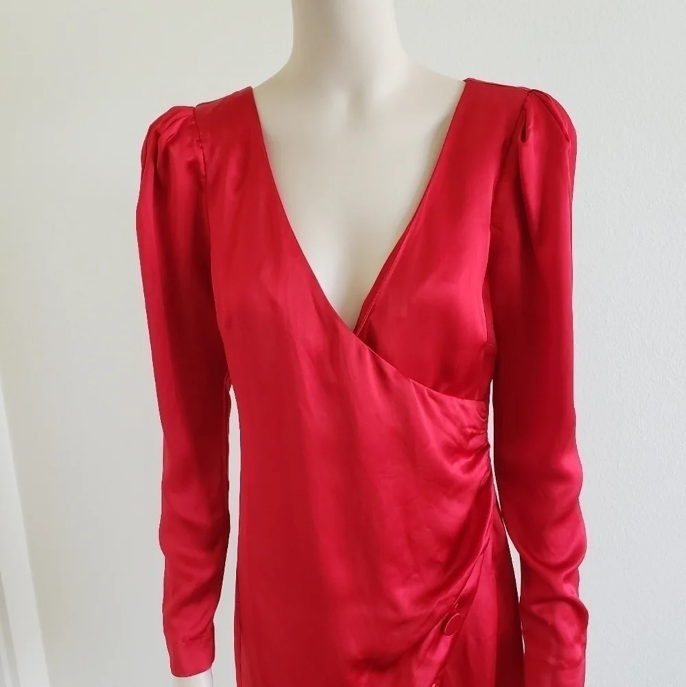 NWT GRLFRND Nik‎ Shirt Mini Dress in Red size Small